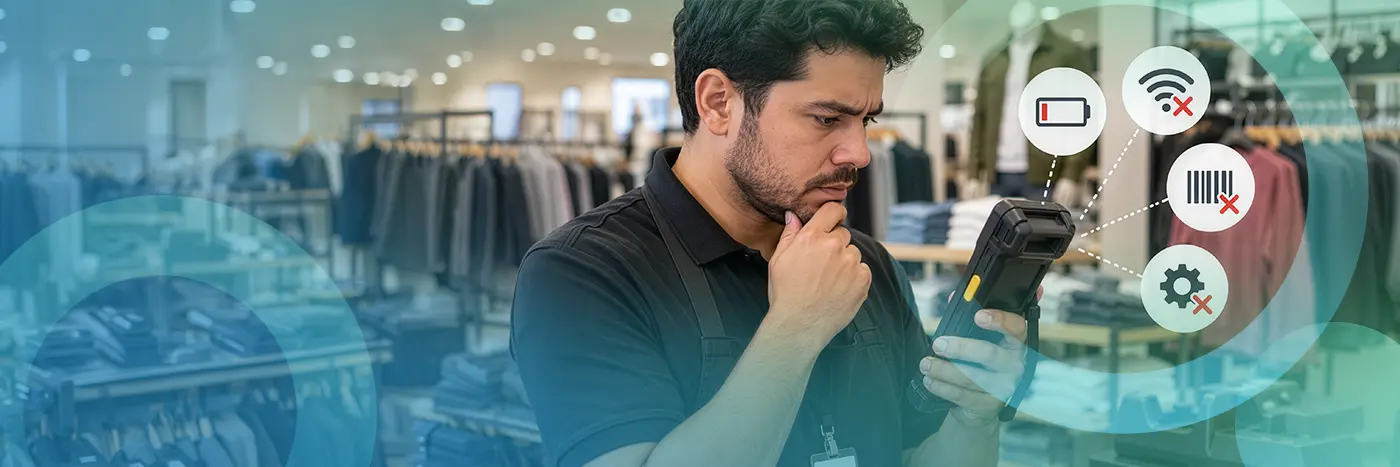 Retail frontline employees struggling with common mobile device issues 